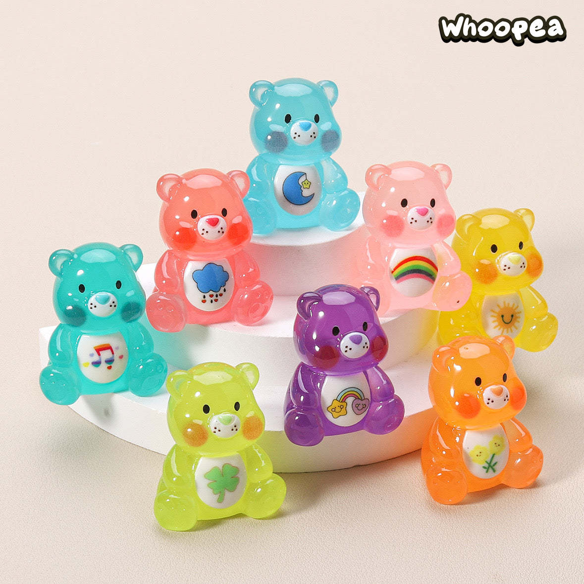 Luminous Care Bear Collection, Mini Figures, 8 colors