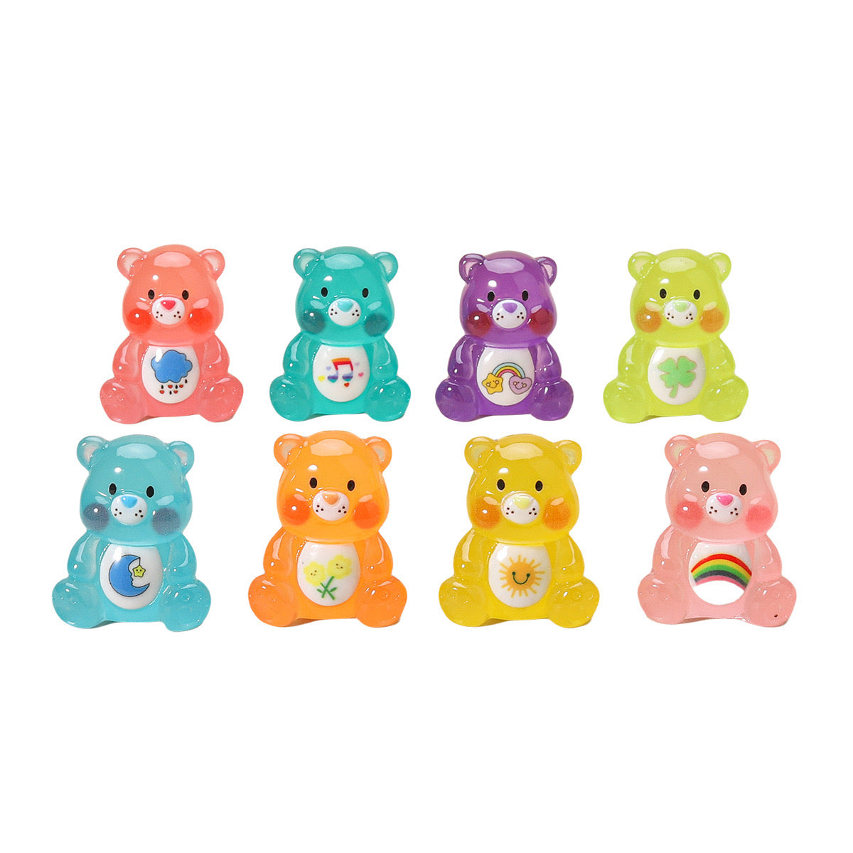 Luminous Care Bear Collection, Mini Figures, 8 colors