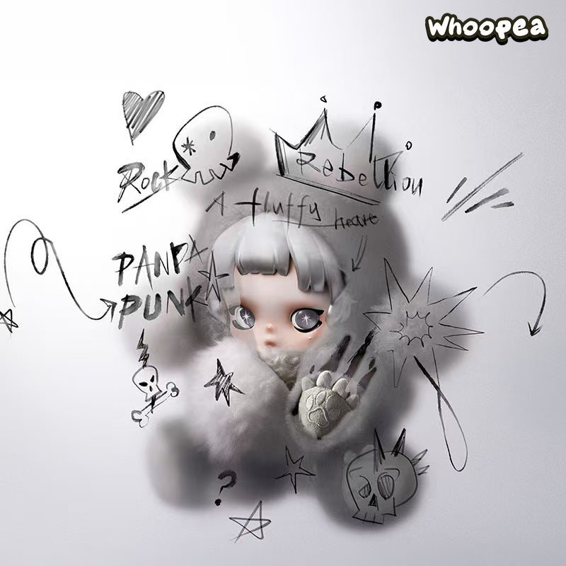 POP MART θ SKULLPANDA Punk Panda Plush Doll